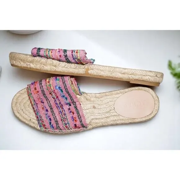 J.CREW VALENCIA FABRIC ESPADRILLE SLIDES SIZE 6M C5443 - Picture 1 of 6